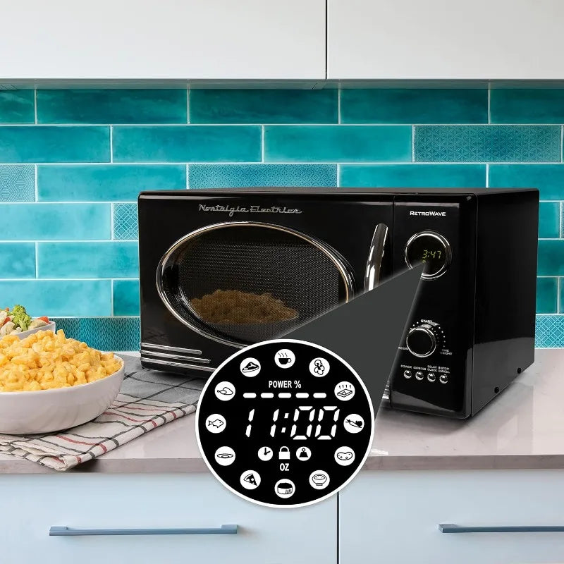 XMSJ Retro Microwave Oven 800 Watt Countertop Kitchen Appliance