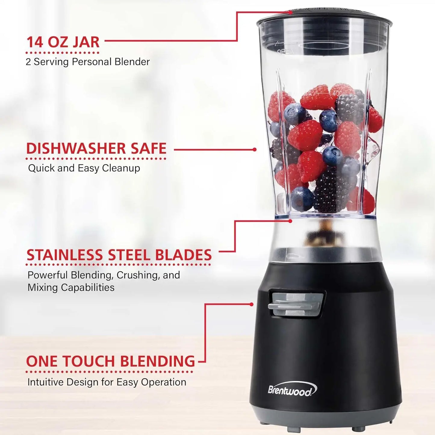 GEOJUG JB-191BK 180-Watt 14-Oz. Personal Blender (Black/Gray)