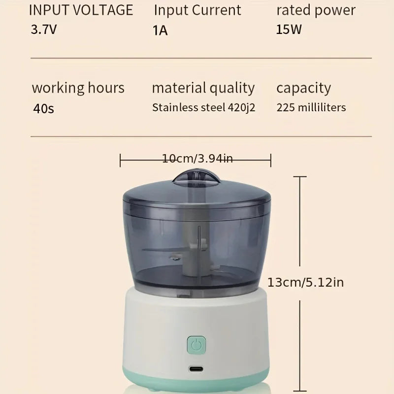 Multifunctional Food Processor - Cordless Electric Meat & Vegetable Grinder, Chopper, Meat Grinder, Dicer - Portable Mini Food M