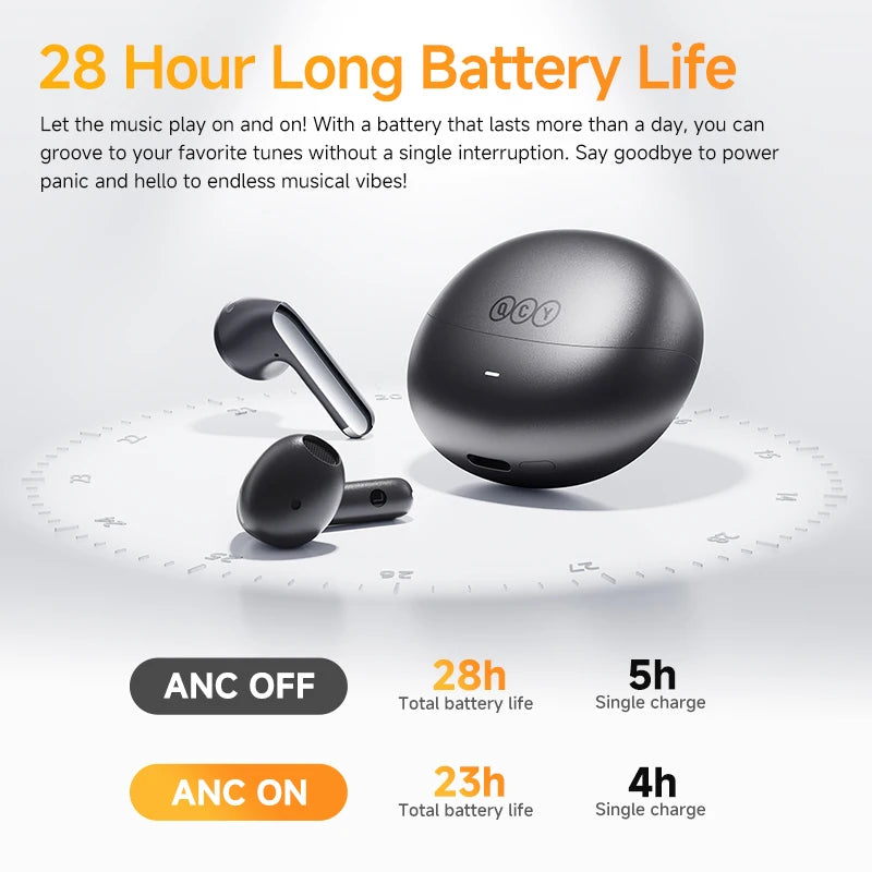 QCY HT10 AilyBuds Pro+ ANC Wireless Earphones Hi-Res Audio with LDAC 6 Mic AI HD Call Headset Bluetooth 5.3 Dual Connect Earbuds