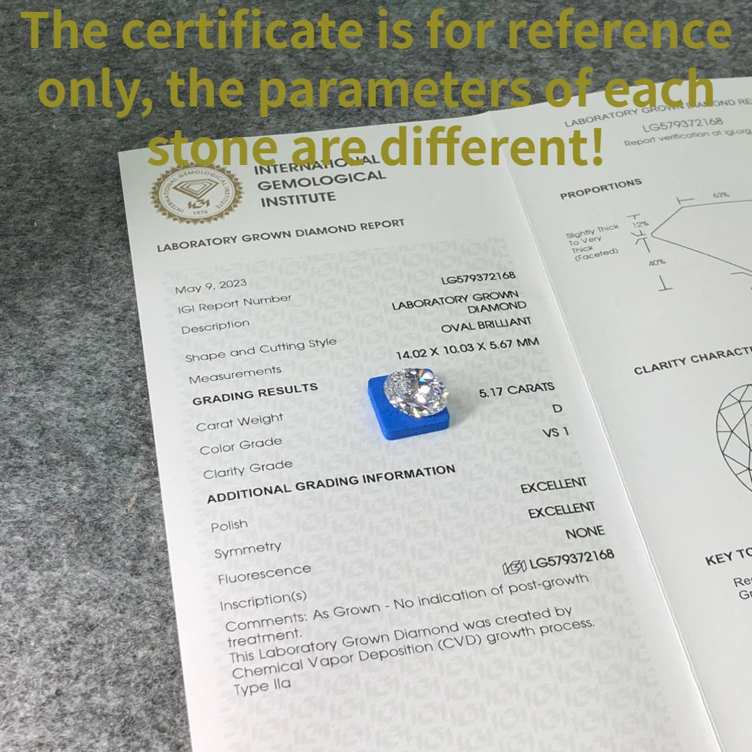 With IGI Certificate Oval Shape Lab Grown Diamonds CVD HPHT 1ct 1.5ct 2ct 2.5ct 3ct 5ct Laboratory Diamond Wholesales