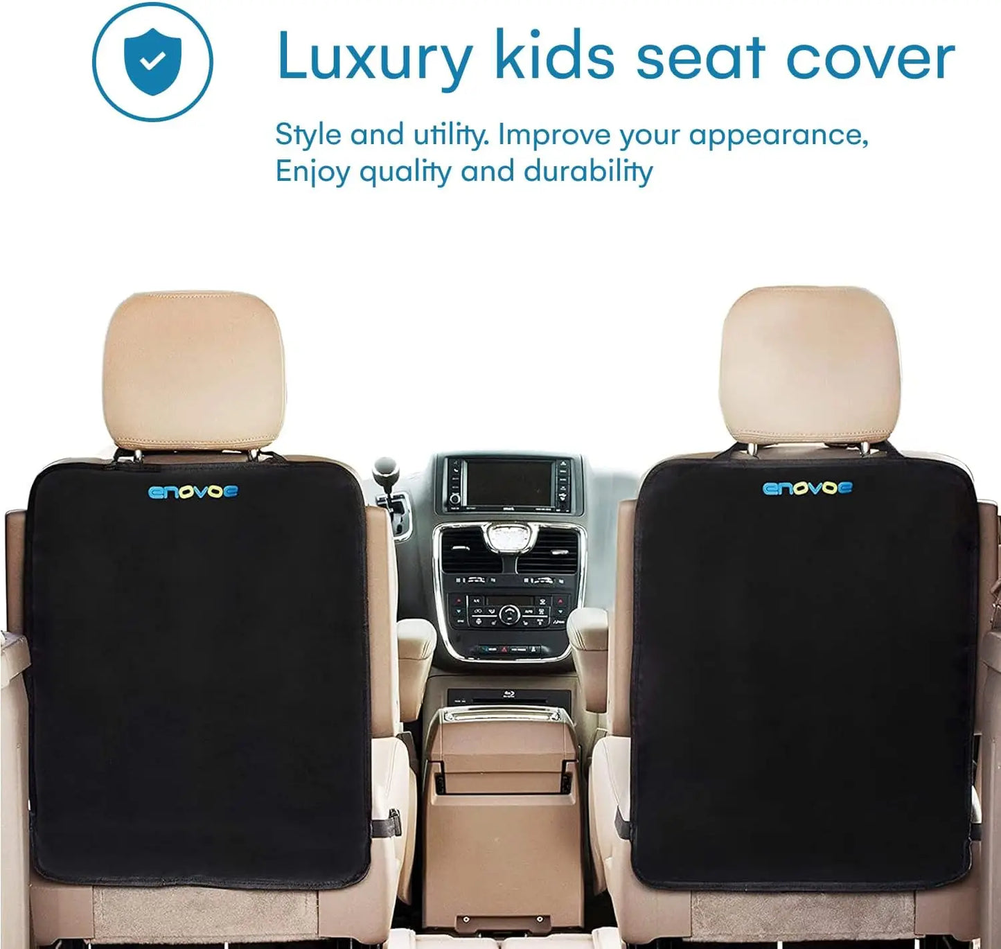 4-Pack Kids Car Seat Protectors - Waterproof, Adjustable Straps, 18"x24", Prevents Mud & Scratches