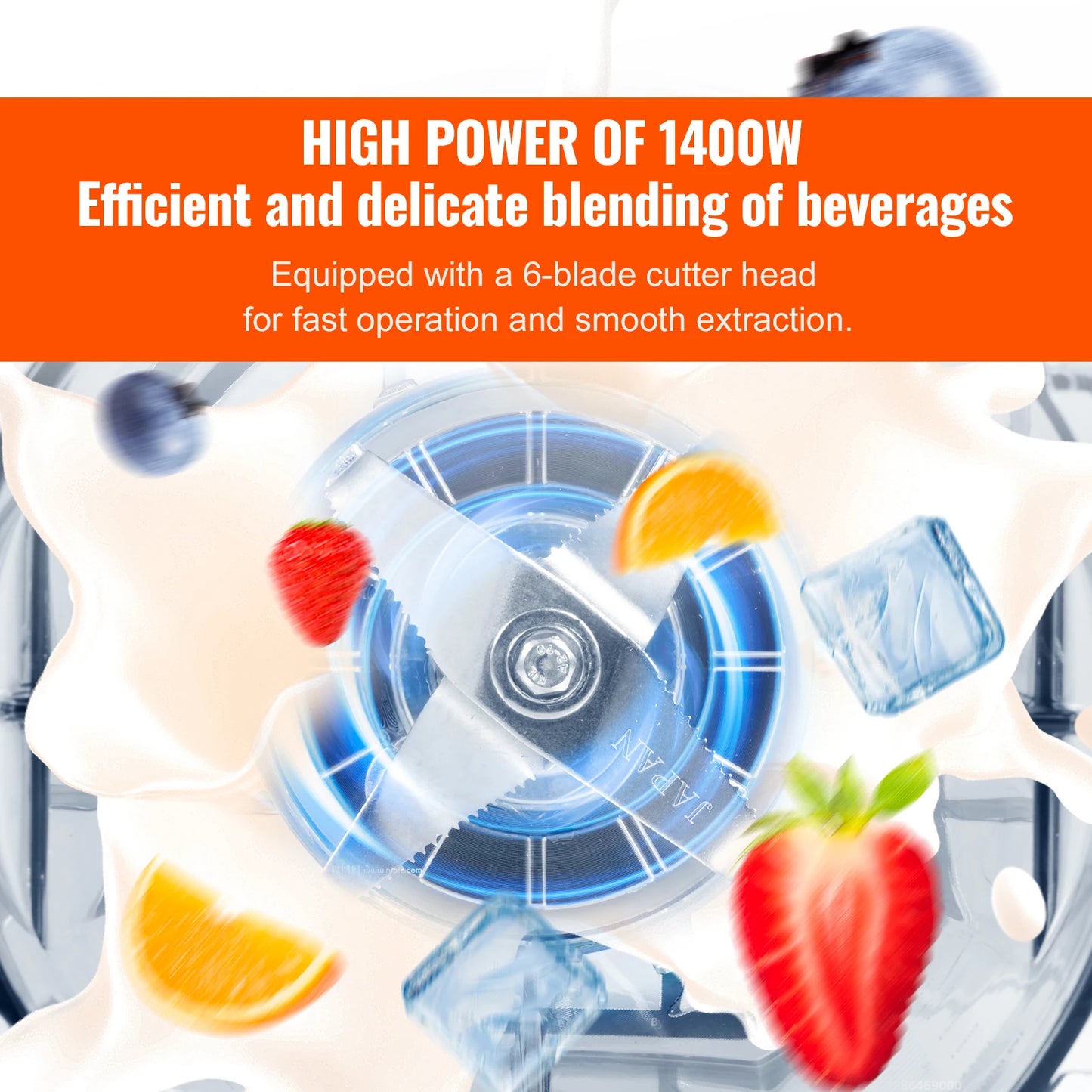 VEVOR 2L Smoothie Blender Commercial Grade Food Fruit Processor Multifunctional Mixer Make Shakes And Crush Technology Home