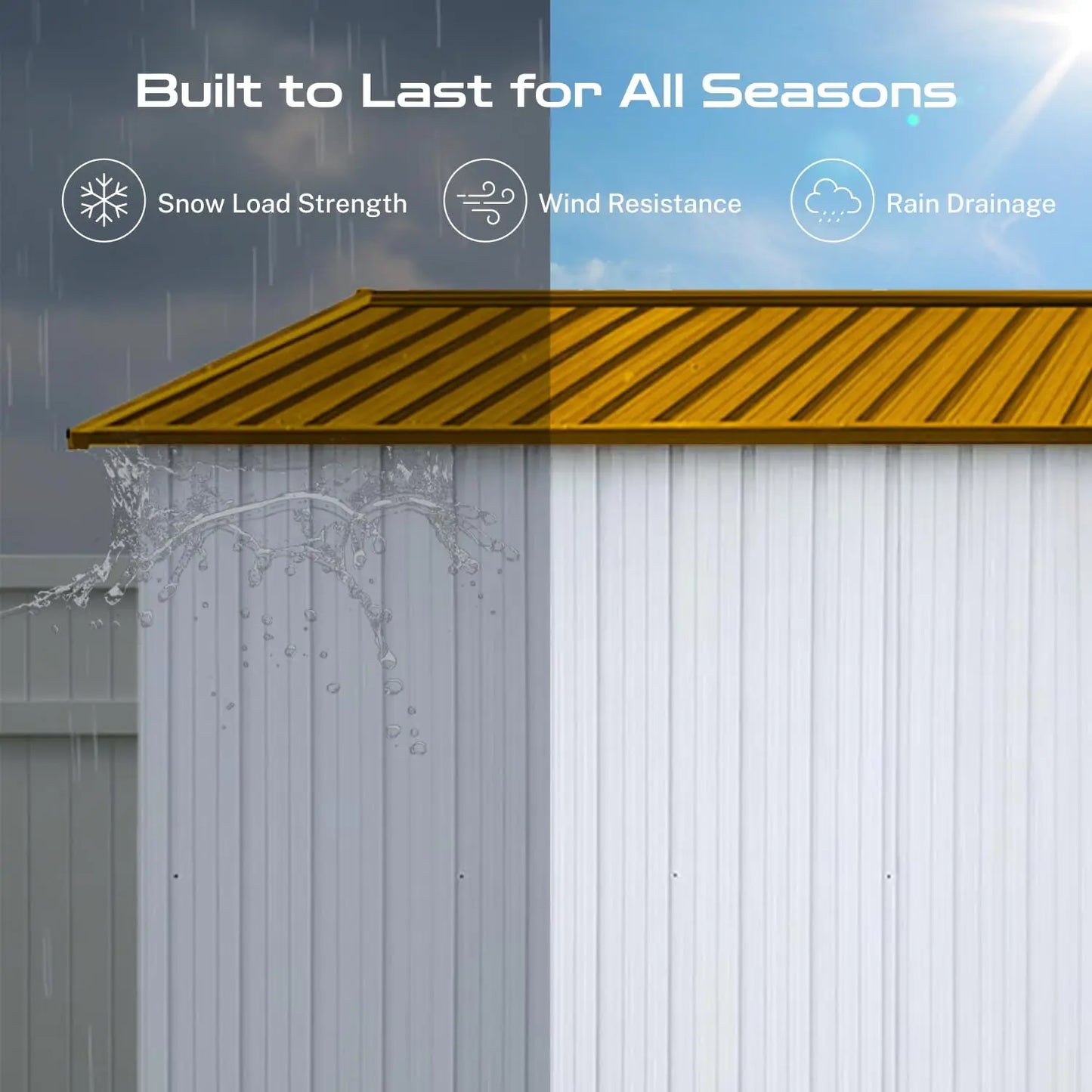6x4FT Metal Outdoor Storage Shed Sloping Roof Lockable Aluminum Frame Garden Patio Lawn Tool Bike Easy Assembly, Customized