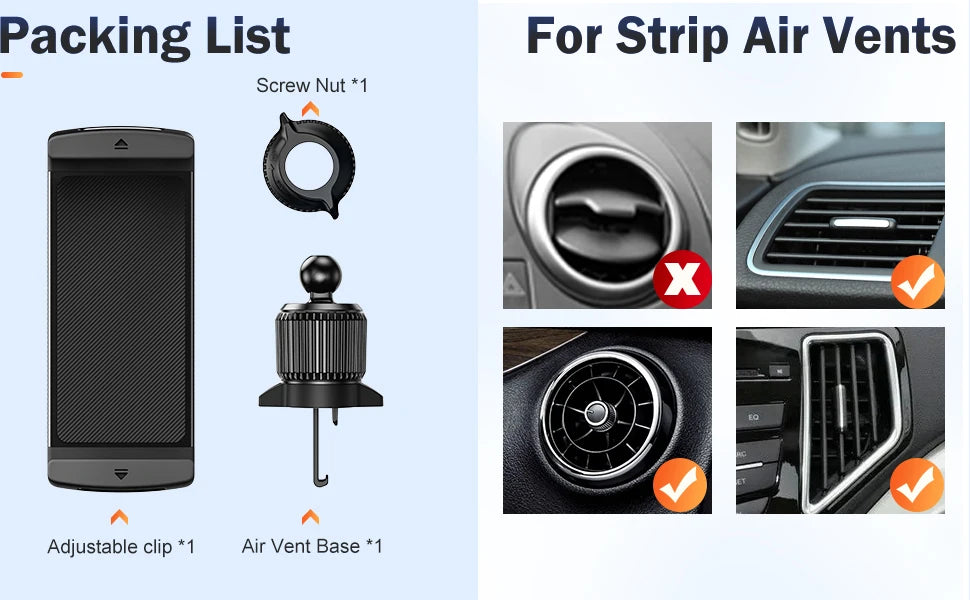 Eary for Z fold 7 6 5 Car Phone Holder Mount Air Vent Car Bracket Stand With 360°Rotate for 4.7-12.9"Devices Vehicle Accessories