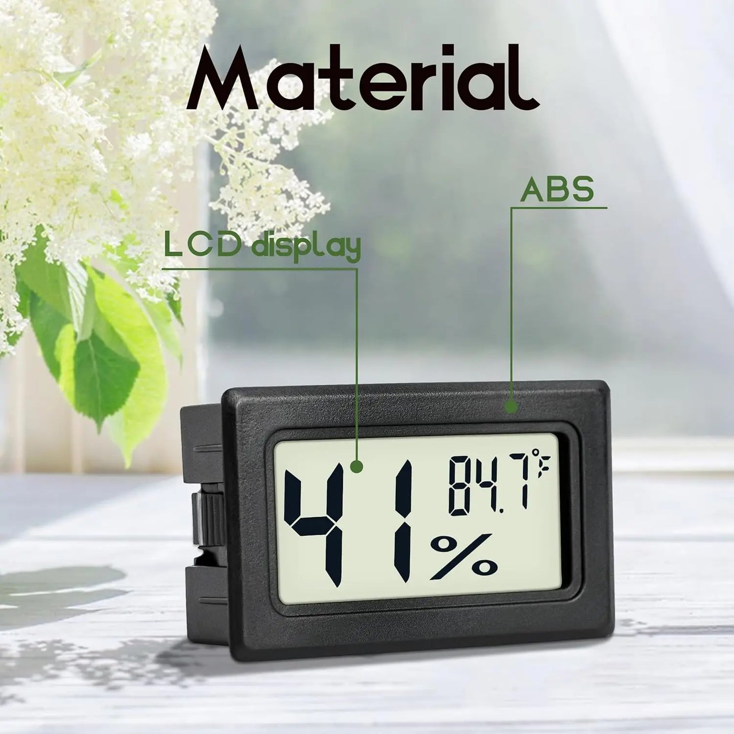 Mini Hygrometer Thermometer 6-Pack, Digital Humidity Meter for Indoor Use in Humidors, Greenhouse, Garden