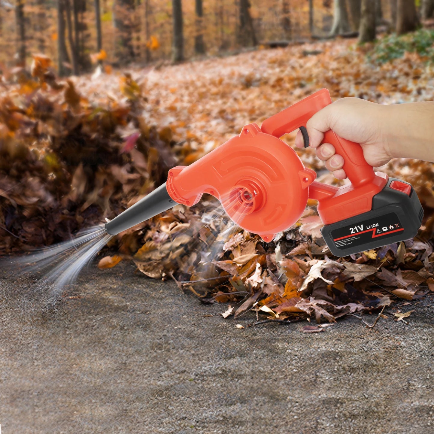 Cordless 800W Electric Leaf Blower With Rechargeable Battery