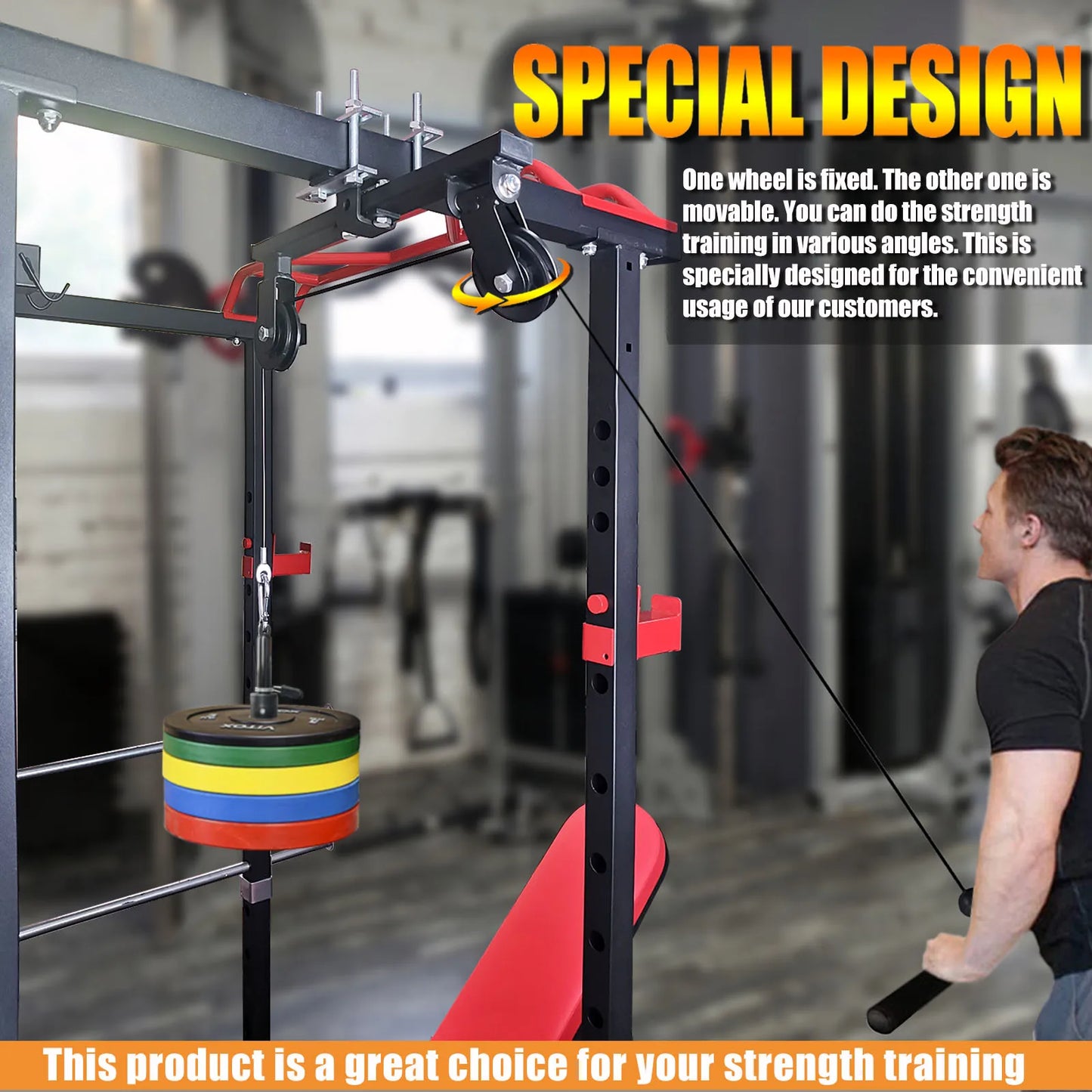 Upgraded Cable Pulley System, LAT Pull Down Machine for Home Gym Equipment,System for Strength Training Power Cages, Power Racks
