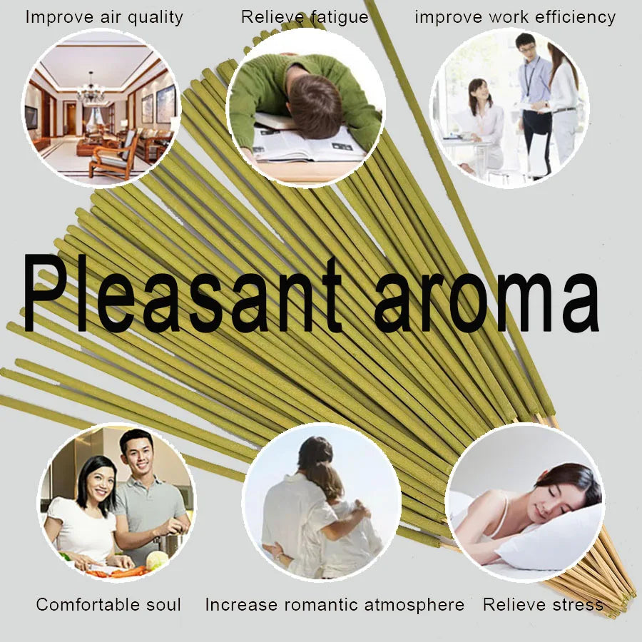 200Pcs Citronella Handmade Bamboo Stick Incense, Lemon Scent, Unique Aroma, Suitable for Home Decoration, Yoga, Reading, Office, Meditation and Leisure Relaxation Use