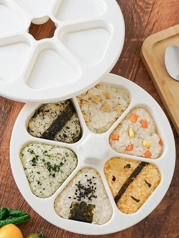 Onigiri Mould 6 Grids Japanese Onigiri Maker Japanese Sushi Making Kit Sushi mold Plastic Triangle Rice Ball Sushi Making Tool
