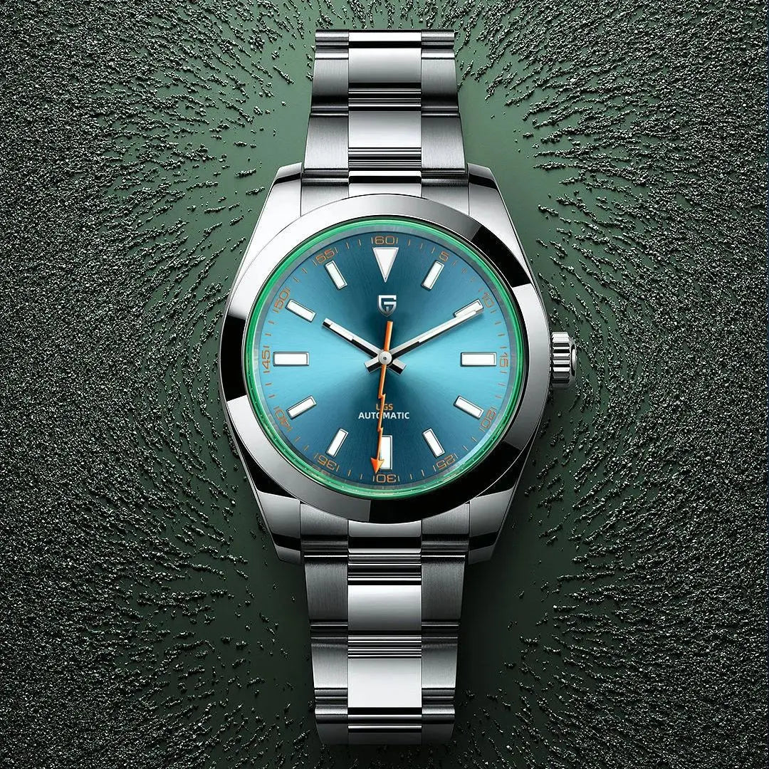 PAGANI DESIGN 2025 New Green Glass Men's Mechanical Watches Automatic Watch Men AR Sapphire crystal Stainless steel Wristwatch
