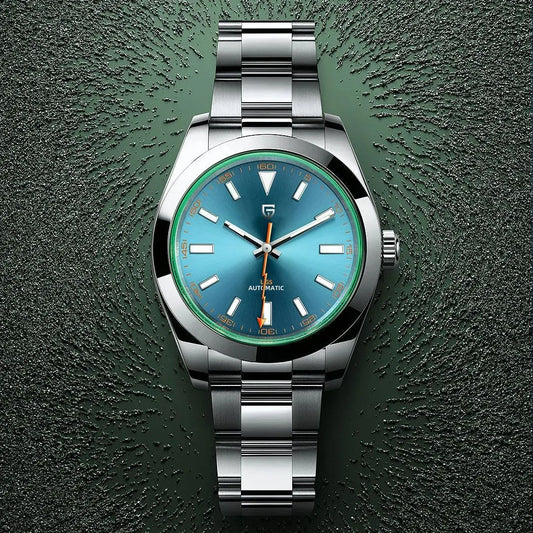 PAGANI DESIGN 2025 New Green Glass Men's Mechanical Watches Automatic Watch Men AR Sapphire crystal Stainless steel Wristwatch