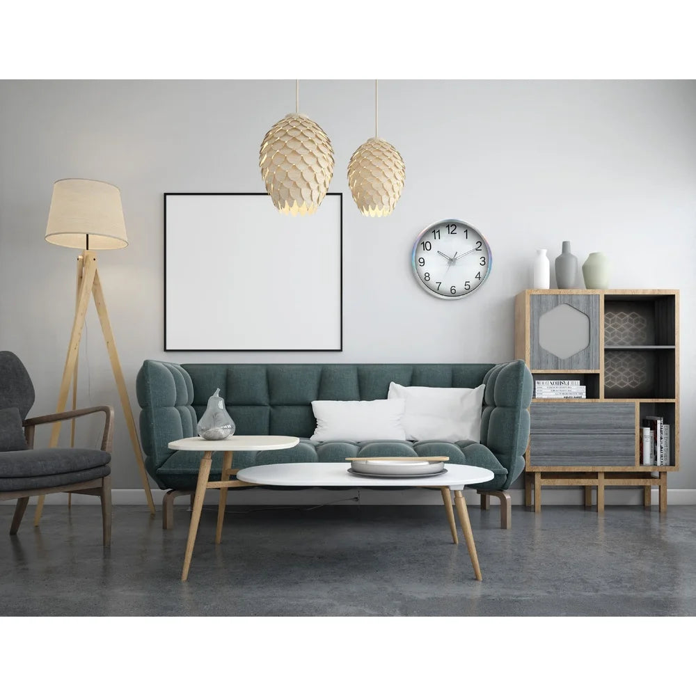 XMSJ Quartz Wall Clock Battery Operated Home Office Decor