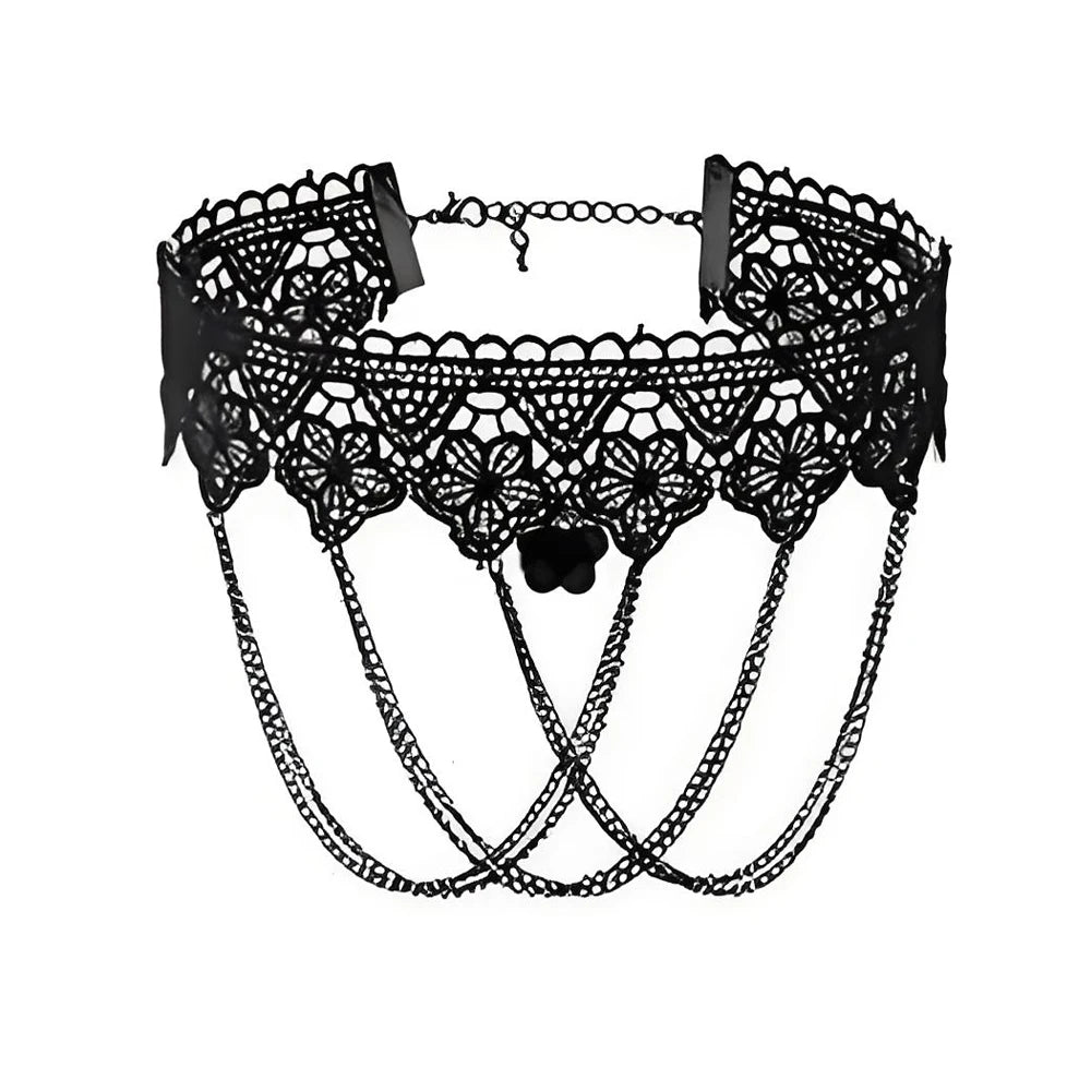 Lady Chokers Leaf Tassel Women Neck Jewelry Accessory Girl Lace Gothic Vintage Sexy Fashion Velvet Rose Beads Flower Necklace