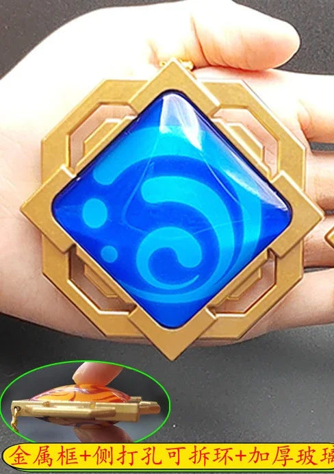 7-9cm Game Impact Vision Lnazuma Wendi Xiao Key Cosplay Chain Luminous 7 Element Weapons Eye Of Original God Toy KeyRing Pet urn