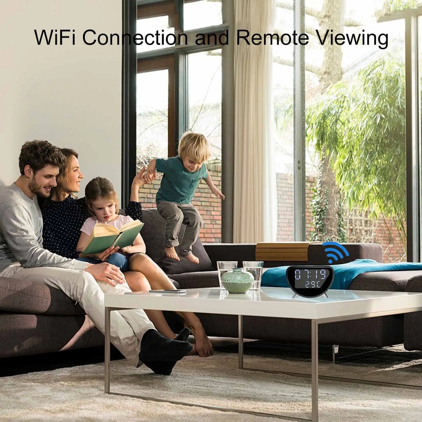 Ouvis 4K WiFi Clock Camera with Motion Detection App Control