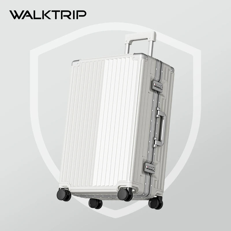Fashionable PC aluminum frame luggage for women, 20/22/24/26/28 inches, boarding case, trolley travel bag, men's password case