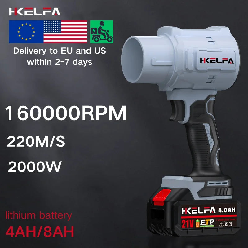 HKELFA 2000W Turbo Blower Cordless Handheld Air Blower