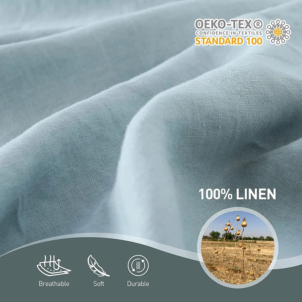 Simple&Opulence 1pc 100% Linen King Queen Size Flat Sheet Bedsheets Bedspread on the bed Linens Home Textile (No Pillowcase)