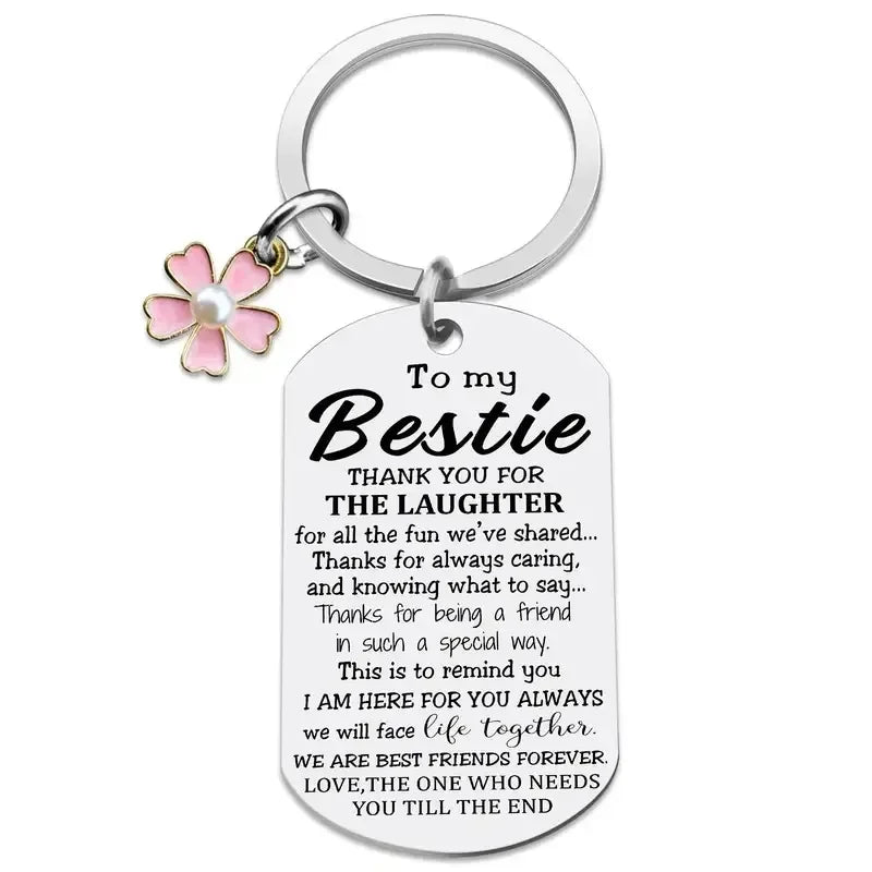 Unique Bestie Gifts,Bestie Flowers,Best Friend Keychain,Birthday Keyring,Good True Friends Friendship Urn Pet urn Pet memorial