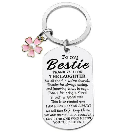 Unique Bestie Gifts,Bestie Flowers,Best Friend Keychain,Birthday Keyring,Good True Friends Friendship Urn Pet urn Pet memorial