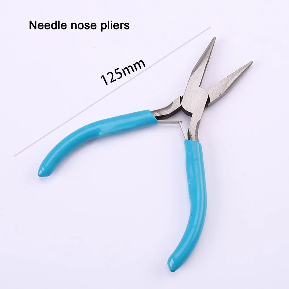 45# Carbon Steel Jewelry Pliers Needle/Chain/Round Nose Wire Cutter Tweezers Jewel Repair Handcrafts Beading Sewing Pliers Tool