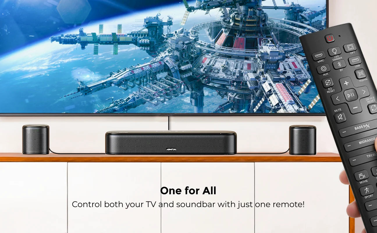 ULTIMEA 350W 7.1 Soundbar for TV with Dolby Atmos,Home Theater Technology Bluetooth Speakers with Subwoofer&4 Surround Speakers