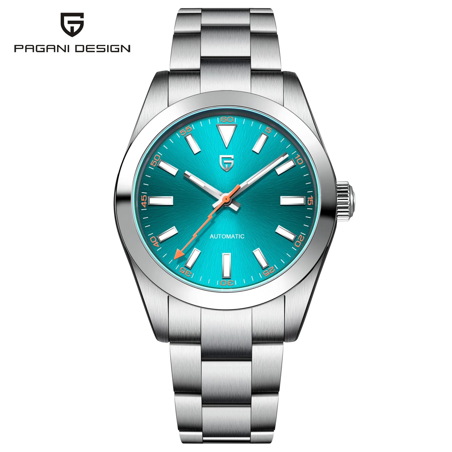 PAGANI DESIGN 2025 New Green Glass Men's Mechanical Watches Automatic Watch Men AR Sapphire crystal Stainless steel Wristwatch