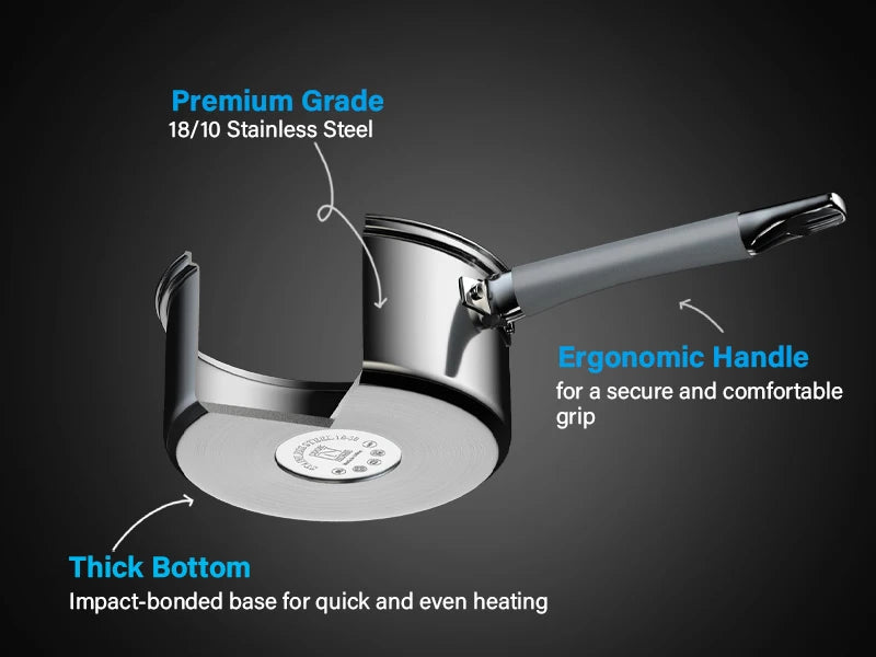 Kitchen Cookware Sets, 12-Piece Basic Stainless Steel Pots and Pans, Silver