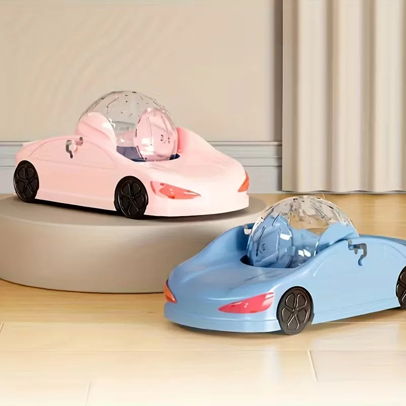 A super sized pet sports car toy with rolling balls - an interactive plastic running wheel suitable for hamster pets, including