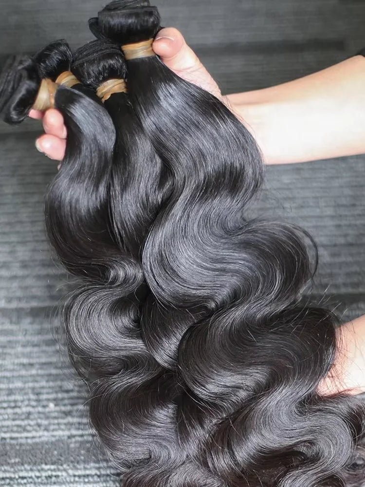 30 32 40 Inch Body Wave 3 4 Bundles Brazilian Remy 100% Unprocessed Raw Virgin Human Hair Wavy Double Bundles Weave Extensions