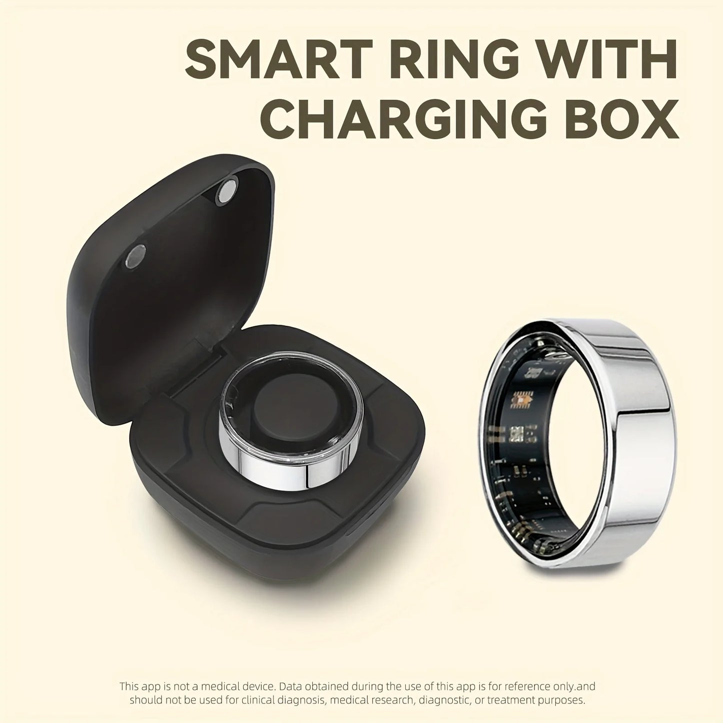Smart Rings Steps Heart Rate Blood Oxygen Saturation Sleep Distance Calories IP68 Smart Ring Waterproof Multi-sport Mode Tracker