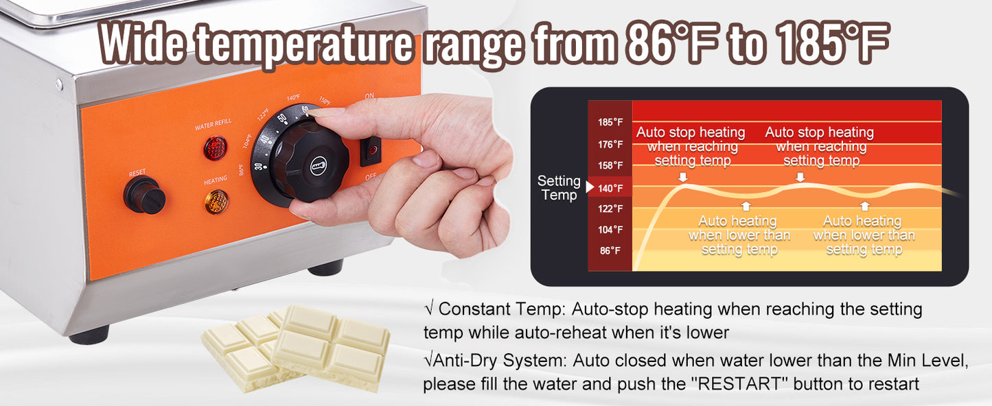 SucceBuy Double Cylinder Electric Chocolate Tempering Machine