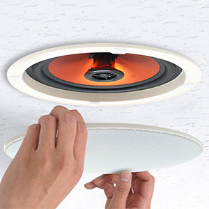 Herdio 6.5” Ceiling Speakers 2-Way Passive Speaker System 300 Watts Home Theater Subwoofer Indoor Outdoor Sound Box A Pair